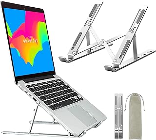 Supporto PC Portatile,Ozvavzk Supporto Pieghevole per Laptop in Alluminio Leggero e stabile,Stand Computer Regolabili con Raffreddamento Ventilato per MacBook Air/dell/XPS/HP/Lenovo10-15.6 Pollici