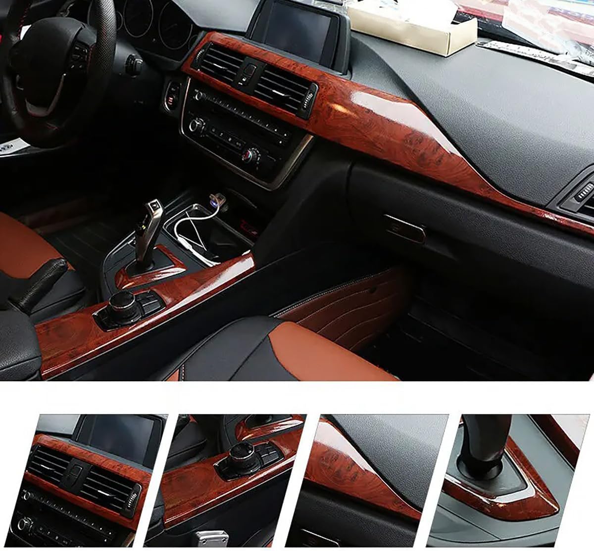 PVC Self Adhesive Wood Vinyl Wrap 11.8x59 Inch Car Sticker Interior Furniture Bubble Free Wooden Textured Grain Decorative Film Cabinet,Glossy Birds EyeA