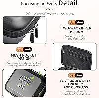 Vista 8 de Osmo Pocket 3 Funda de transporte, portátil de piel sintética, bolsa de viaje para DJI Osmo Pocket 3 Creator Combo Accesorios