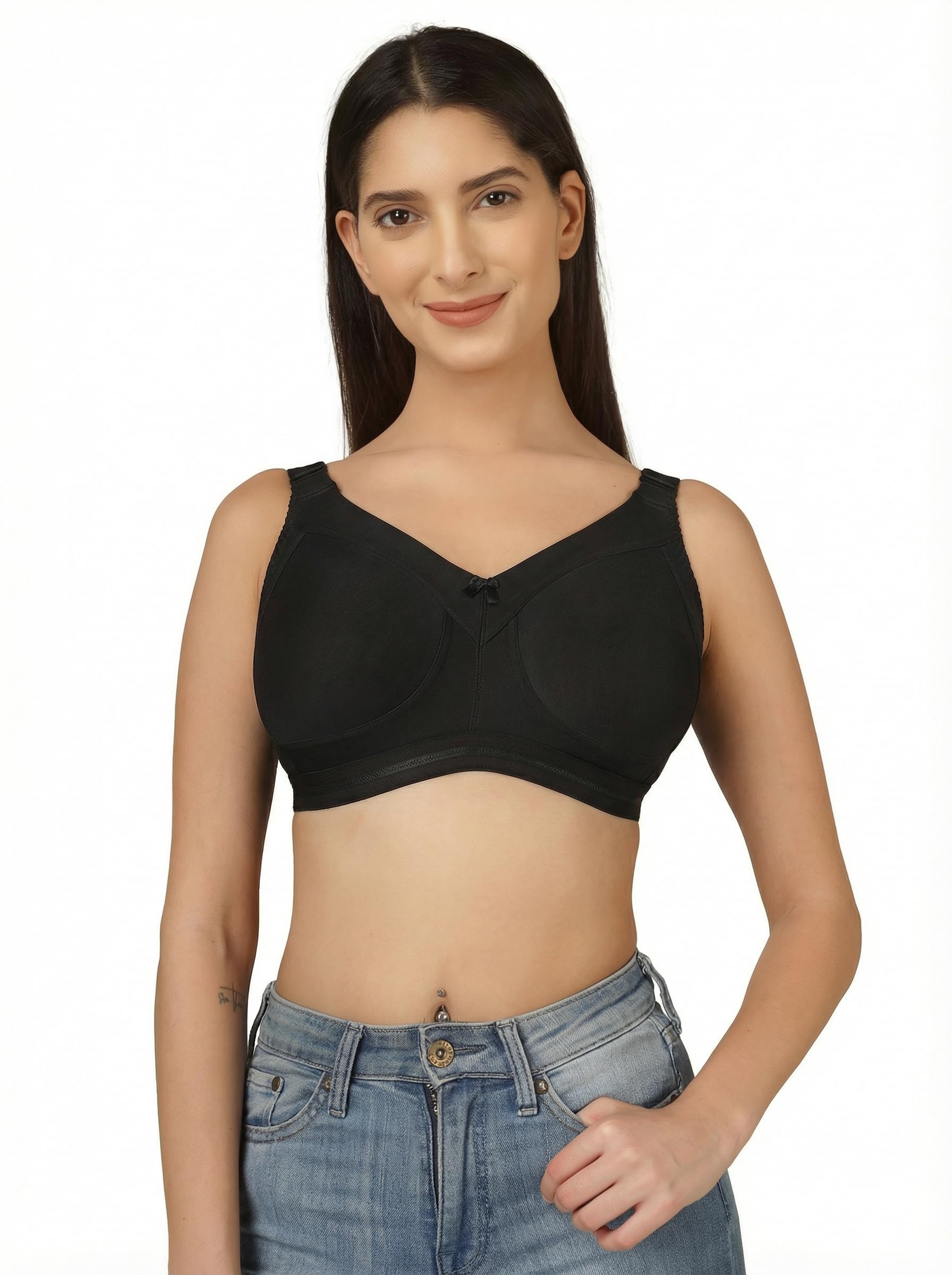 clothonics Cotton Non Padded & Non Wired Everyday Bra for Women | M-Frame Structure for Bounce Control with Full Coverage | Minimizer Bra-picture-20