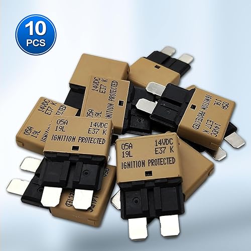 Miniatura 3 de Disyuntor de fusibles de reinicio automático de 5 amperios de bajo perfil ATCATO fusibles de hoja reiniciable (mediano) DC12V-32V