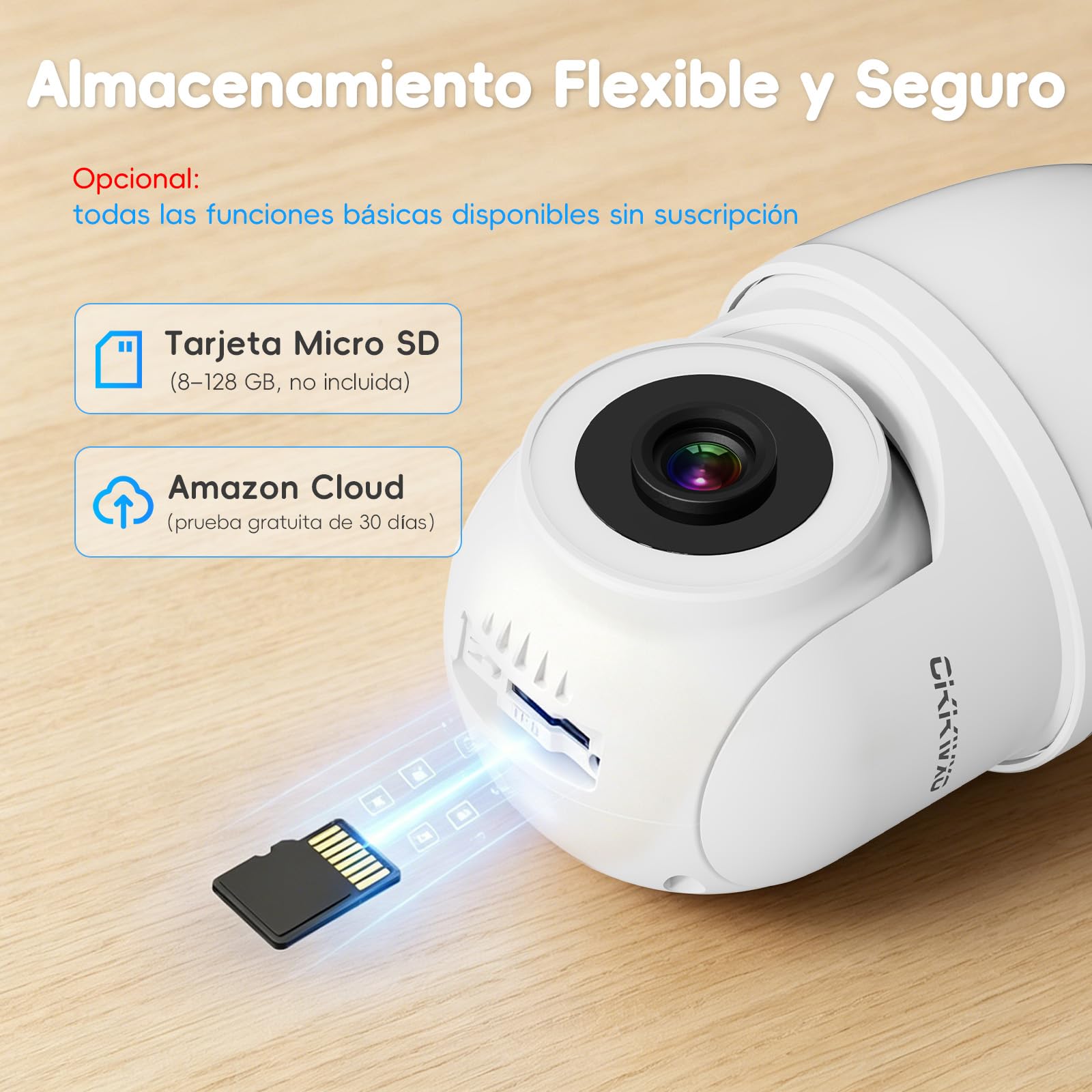2K Telecamera Lampadina WiFi Esterno per E27 Portalampada | 2.4/5GHz Videocamera di Sorveglianza Interno con Visione Notturna a Colori, Inseguimento Automatico, PTZ, Allarme, Alexa