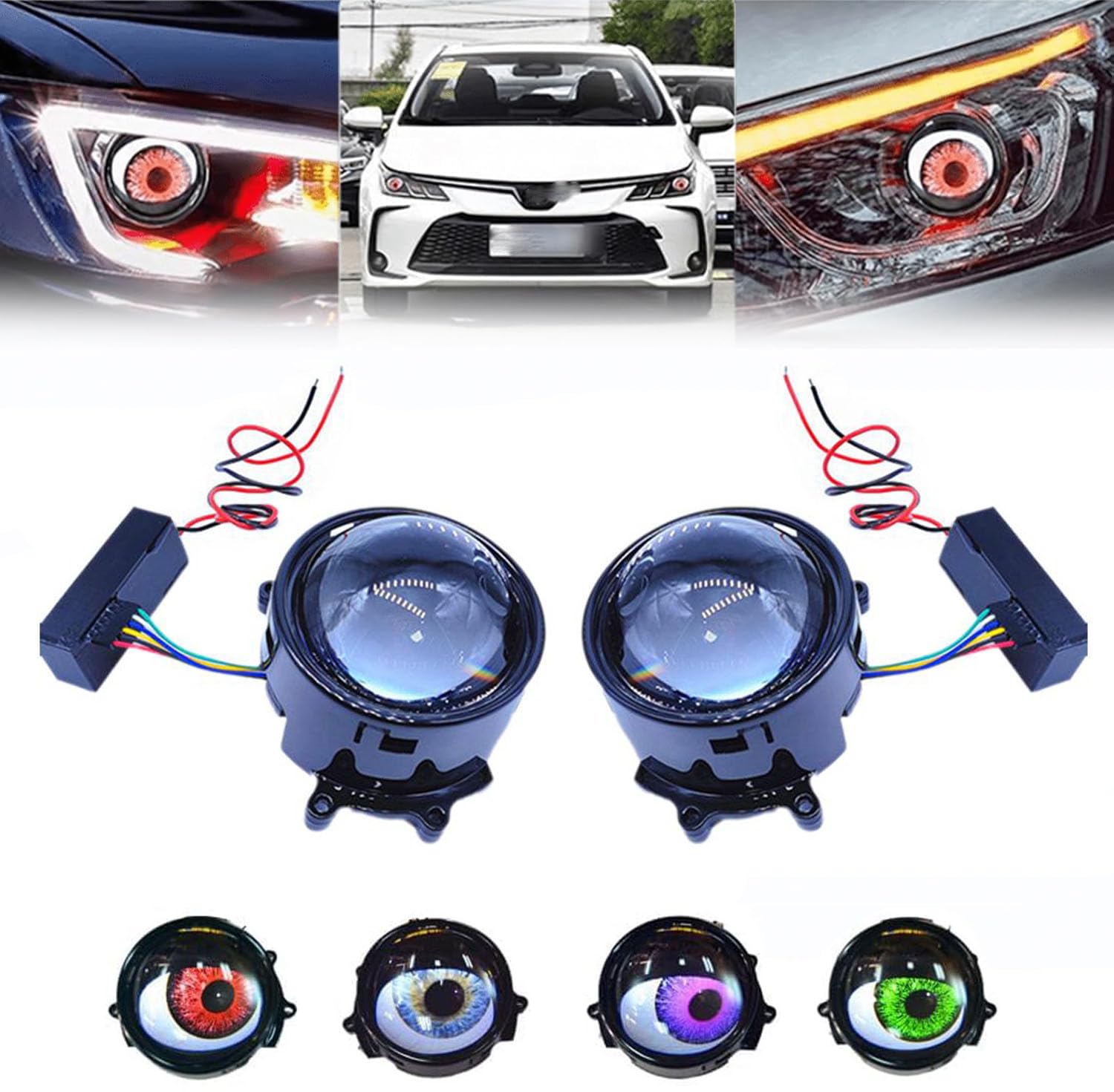 Film Phare Devil Eye® Finest-Folia - Lot De 3 Bandes Pour Un Look Agressif