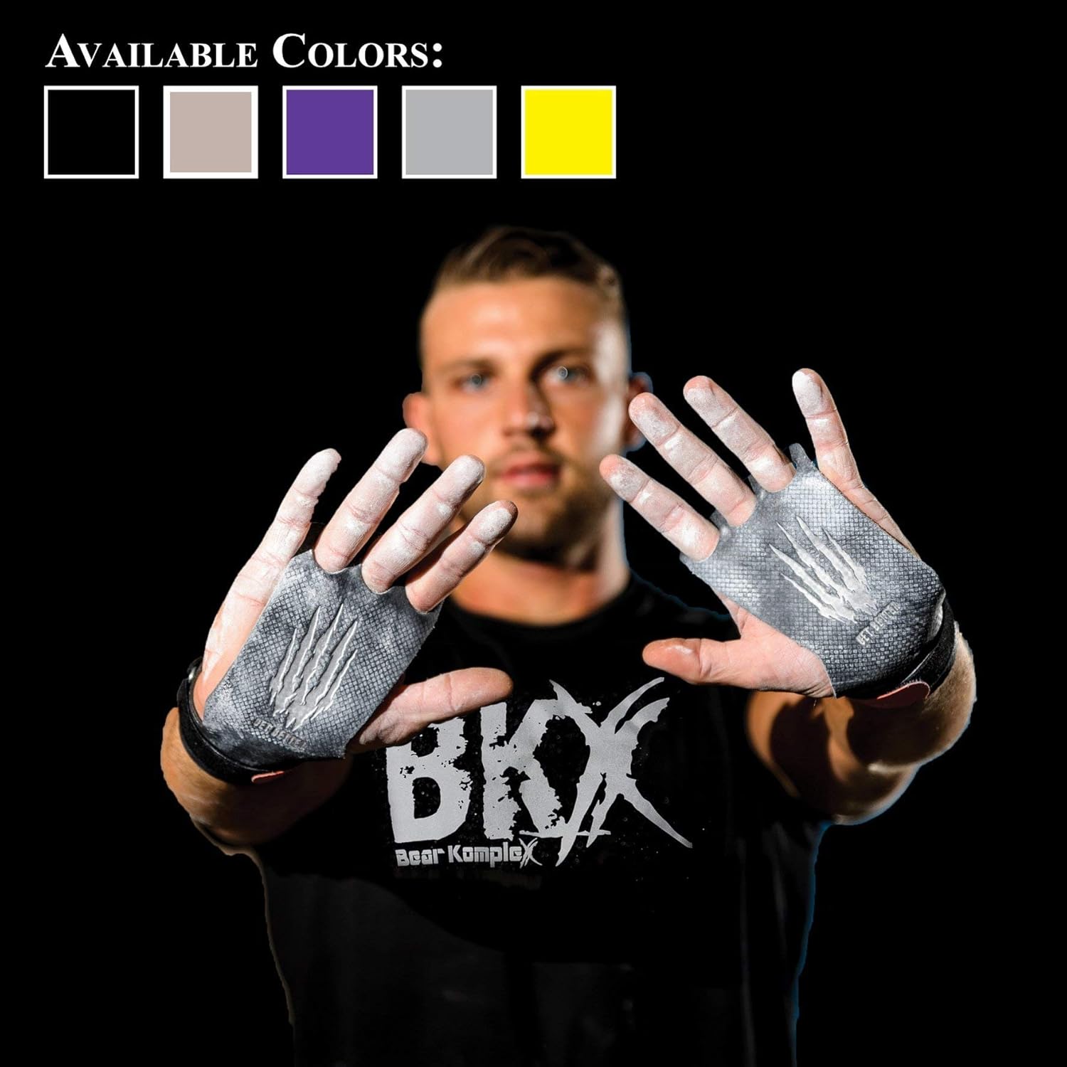 Bear KompleX 2 Hole Leather Hand Grips for Workouts, Pull-ups, Weightlifting, WOD Gymnastics, Crosstraining Palm Grips with Wrist Wraps, Hand Protection from Rips and Blisters,1 Pair