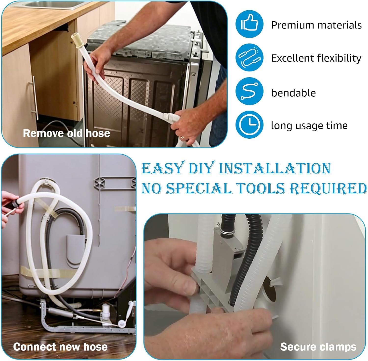00744881 Dishwasher Drain Hose for Bosch AP5691300 PS8737004 3189138 | Drain Hose Extension