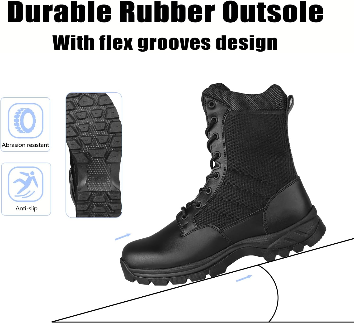 Lightweight Military Tactical Boots for Men Durable YKK Side Zipper Police Army Combat Jungle Breathable Comfortable Duty Boots - Image 6