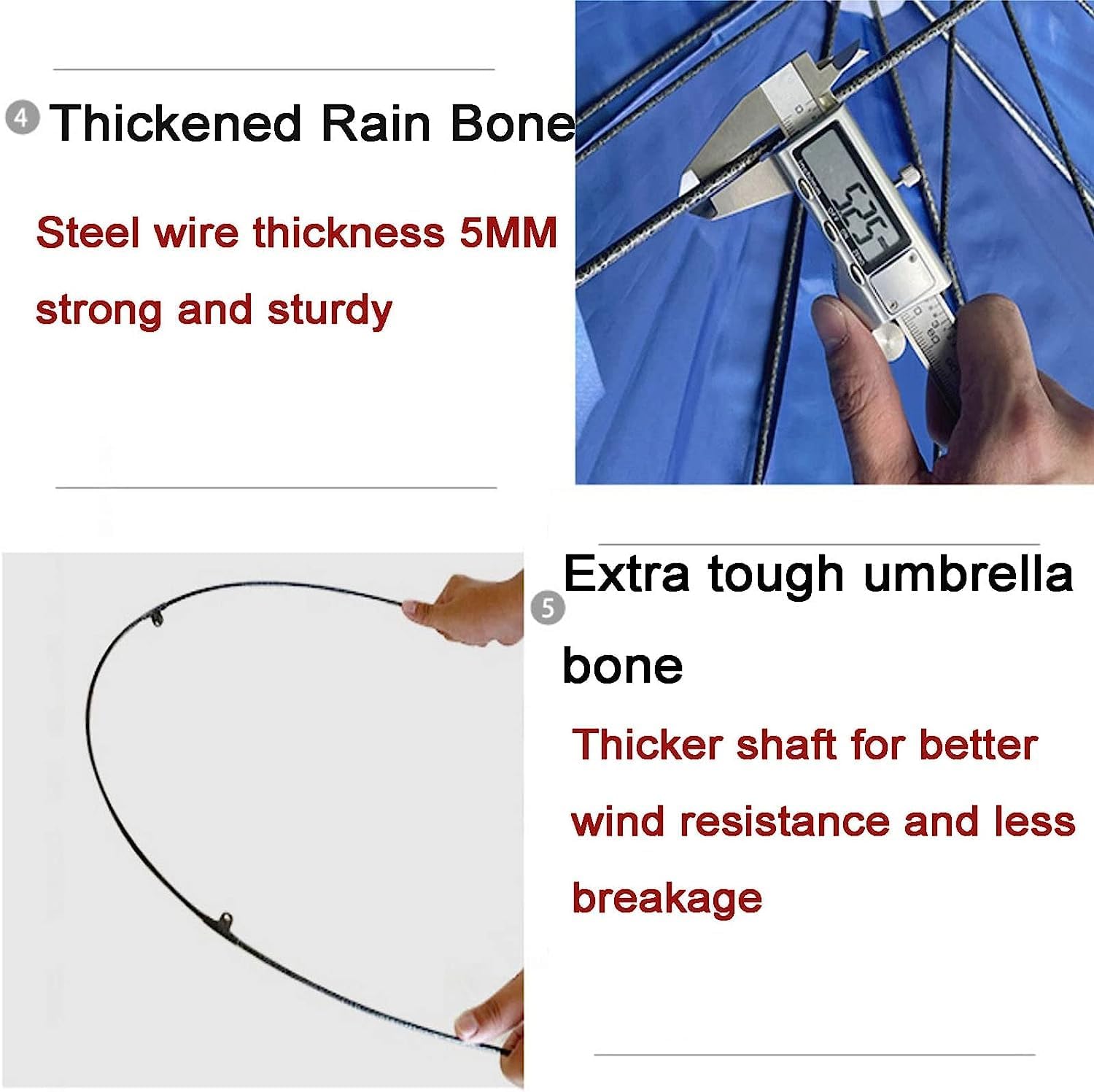 Silver Rubber Oxford Fabric Patio Umbrella, 45° Adjustable Umbrella Pole Design Outdoor Umbrella, Beach Umbrella with Base(2.0M-Red)