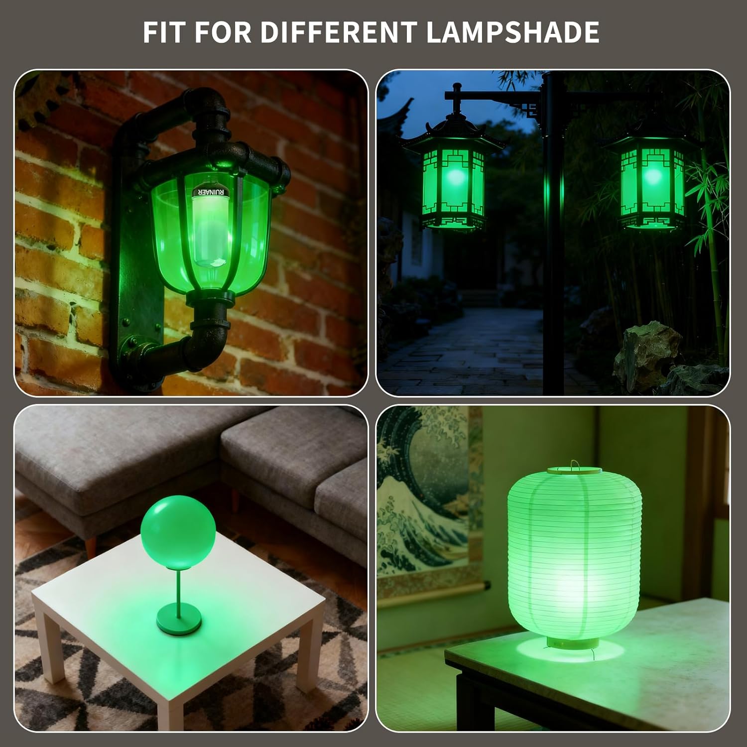 Flame Light Bulbs, 4 Modes Upside Down Flickering Light Bulb Effect, E26 Base LED Fire Lights for Indoor Outdoor, Decorative for Home, Porch, Halloween, and Party Decorations