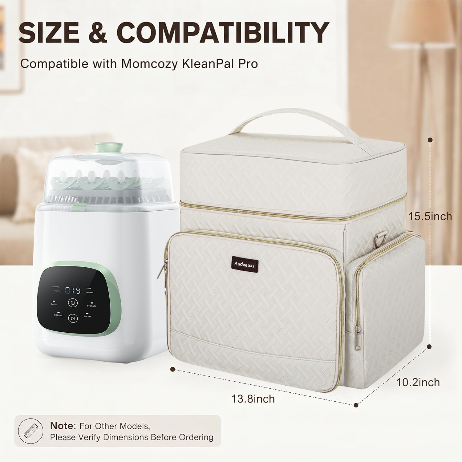 Carrying Bag for Momcozy KleanPal Pro Bottle Washer, Protective Storage Case with Padded Interior, Large Capacity Travel Organizer with Multi-Pockets for Accessories, Durable Design (Bag Only)