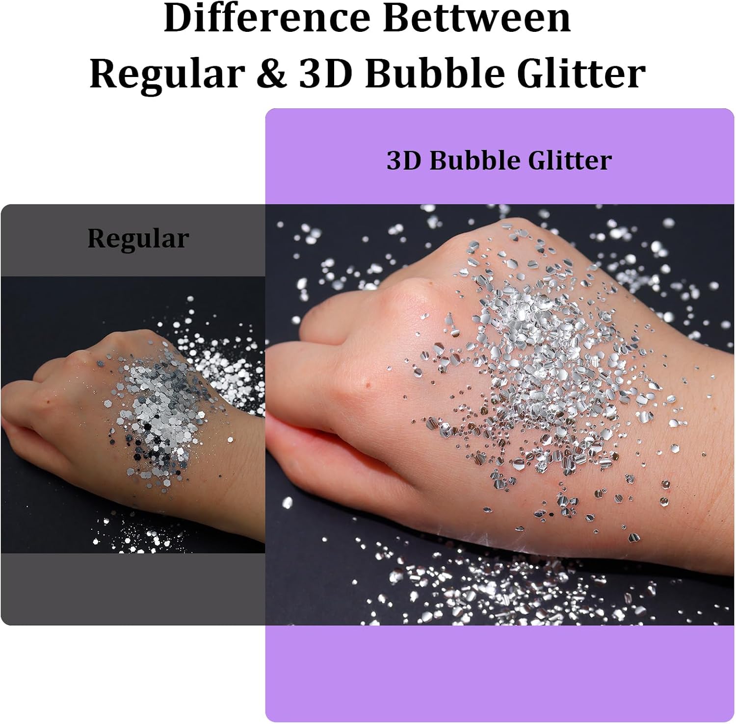 Renfio Gold Glitter,1.76oz/50g Iridescent Resin Glitter,3D Bubble Chameleon Fine Powder Mixed Chunky Hexagon Sequins for Snowglobe Tumblers,Expoy Resin,Crafts,Festival Decor,Nail,Slime-Gold Galaxy
