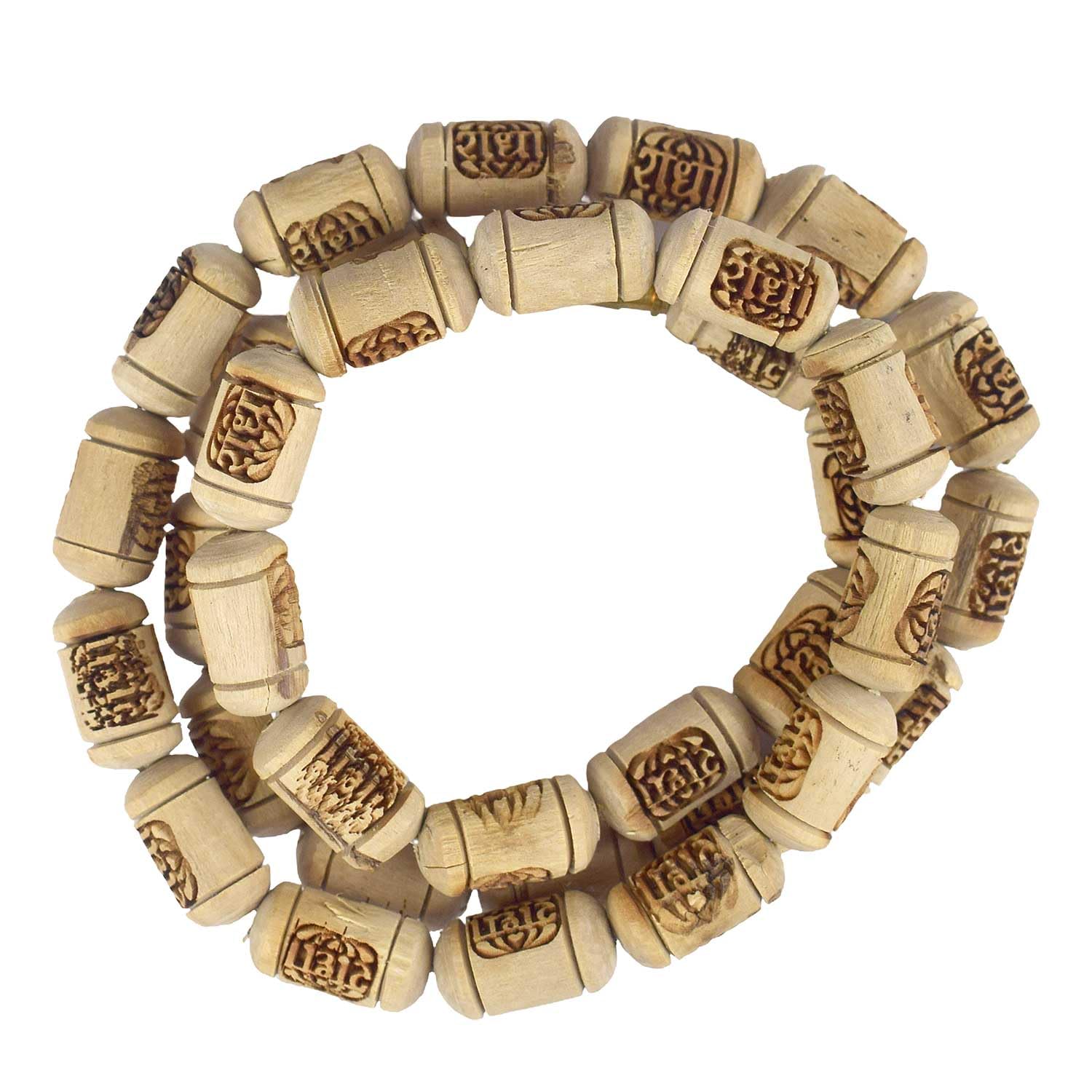 SATVIK Original Tulsi Kanthi Wooden Mala Engraved with Radha Name – Natural Tulsi Beads Mala with Devotional Locket for Bhakti, Meditation & Mantra Chanting – Spiritual Necklace for Men & Women-image-32