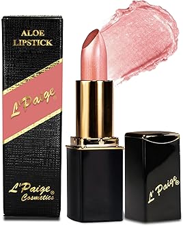 Designer Lipstick - Rosy Pearl Color with Aloe Vera, Moisturizing and Long-Lasting Formula, Silky Silvery Pink Finish, Hydrating Lip Color for Soft, Smooth Lips, All-Day Wear, Shade L56