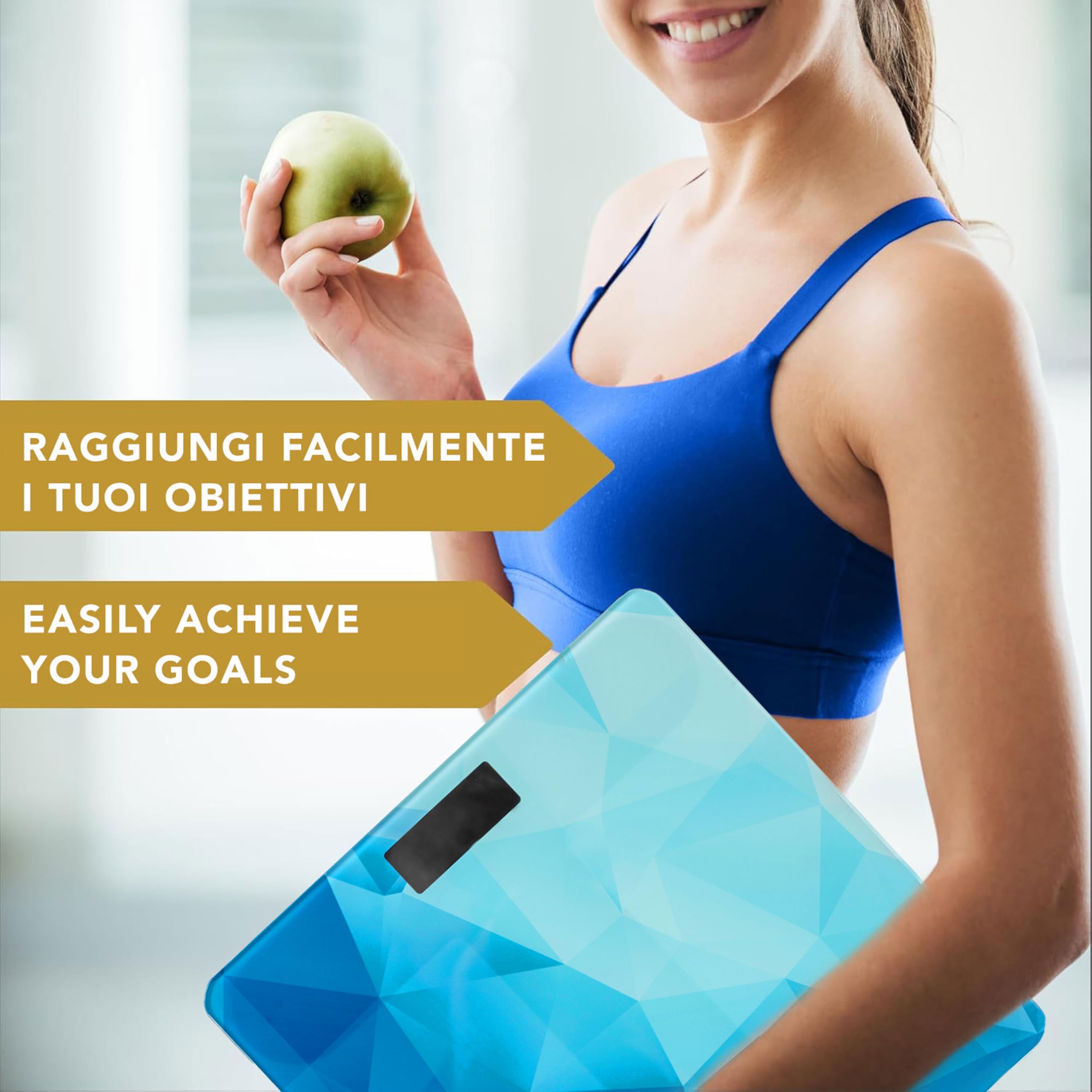 IPEA Bilancia Pesapersone Digitale Ultra Sottile - Tecnologia STEP ON - Massima Precisione Peso - Design Elegante - Bilancia in Vetro Temperato con Display misurazione precisa 0,1 KG - Max 180Kg
