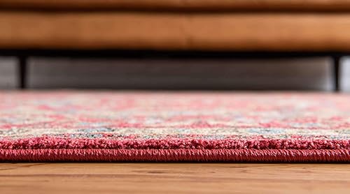 Miniatura 4 de Unique Loom Edinburgh Collection - Alfombra rectangular (7 x 10 pies, color rojo y beige)