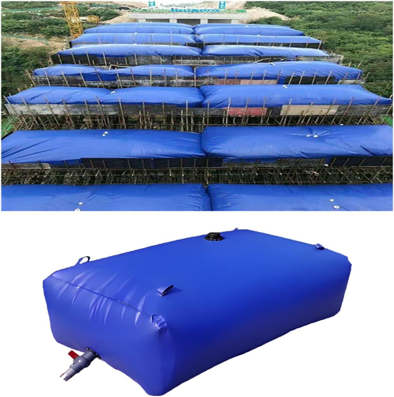 Bolsa de Almacenamiento de Agua, depósito portátil de líquidos, depósito de Agua de Emergencia para Acampada al Aire Libre (1,5 * 0,9 * 0,5 m / 600 litros)