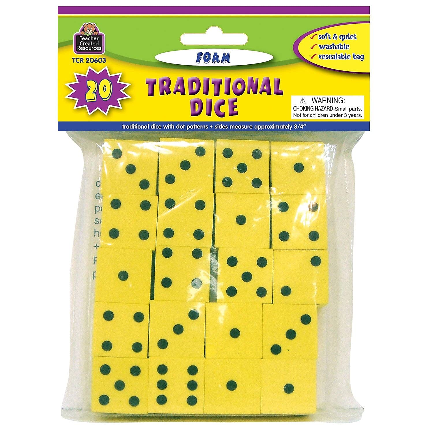 Teacher Created Resources Foam Traditional Dice (20603), Multi