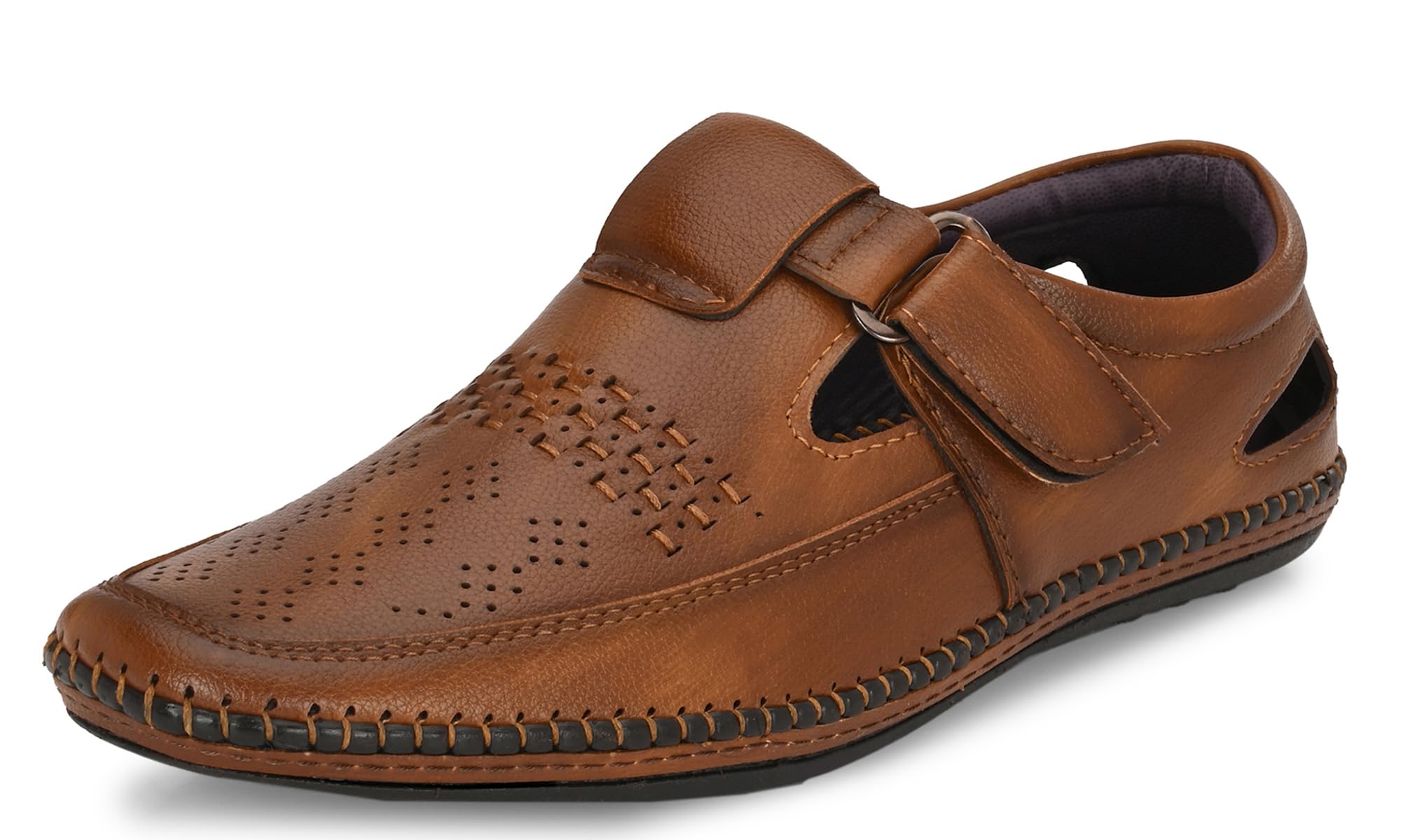Karaddi 7075 Mens Bantu Sandals Fashion Comfort Fitting Roman Sandal Synthetic Leather Color Tan 43 eu 9 uk/ind (B0BYVH2V7F) Amazon Price History, Amazon Price Tracker