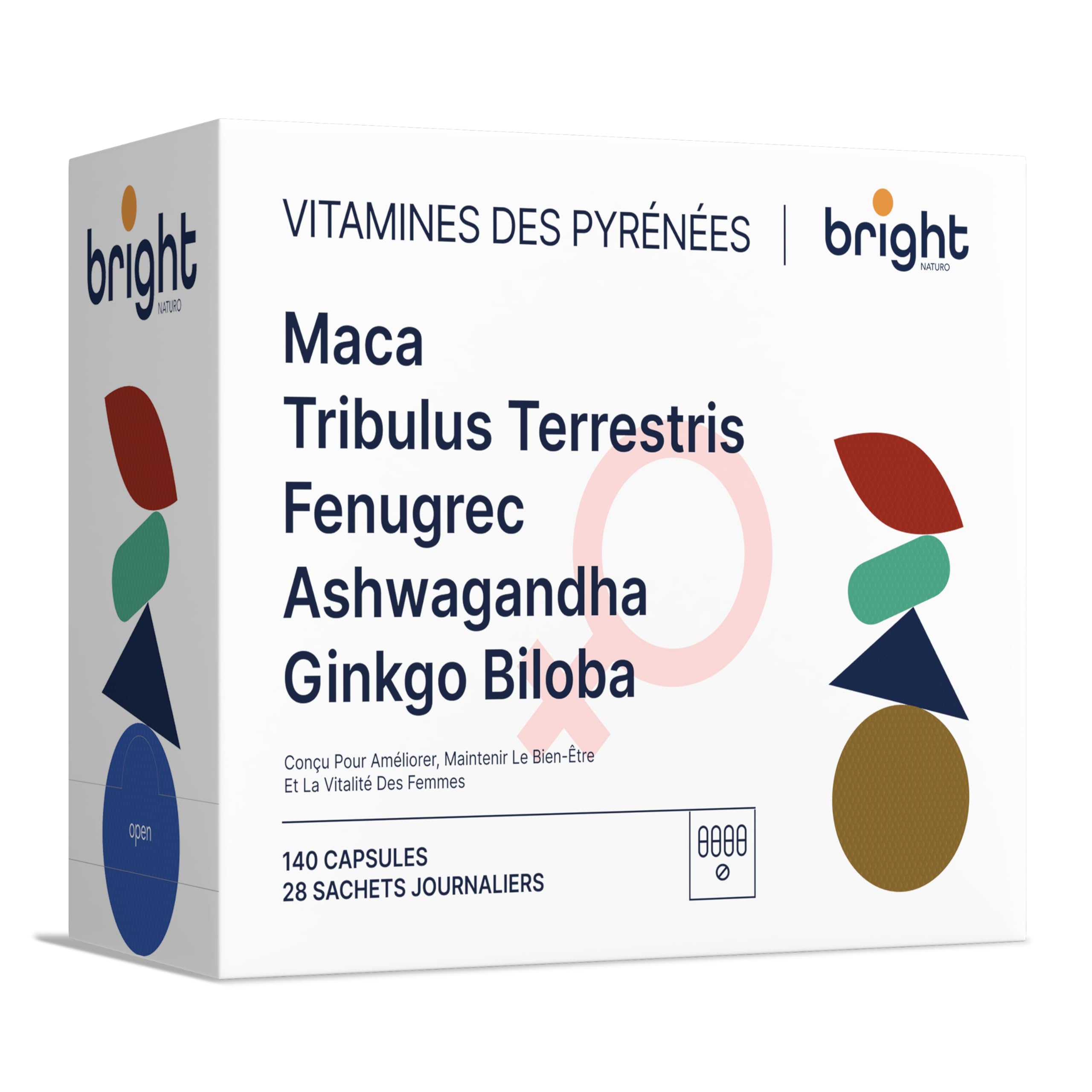 Maca Anadina, Tribulus, Fenogreco, Ashwagandha, Ginkgo Biloba - SmartAbsorb™ | pour l’énergie, l’équilibre hormonal et la fonction cérébrale | 28 sachets quotidiens
