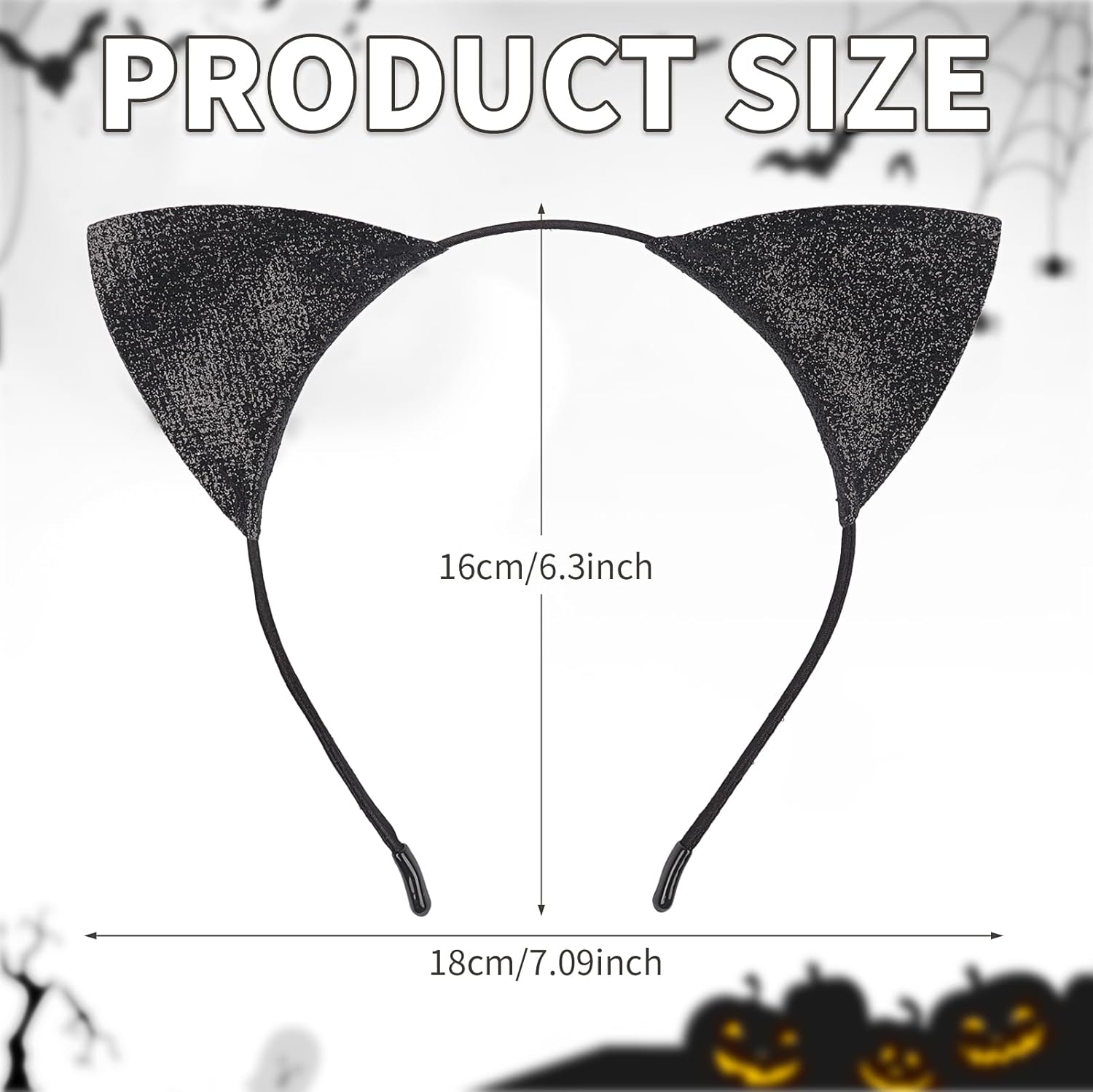 Black Cat Ears Headband for Women - Fancy Hairband for Adult Halloween Party Cosplay Costume Hair Accessories - Image 3