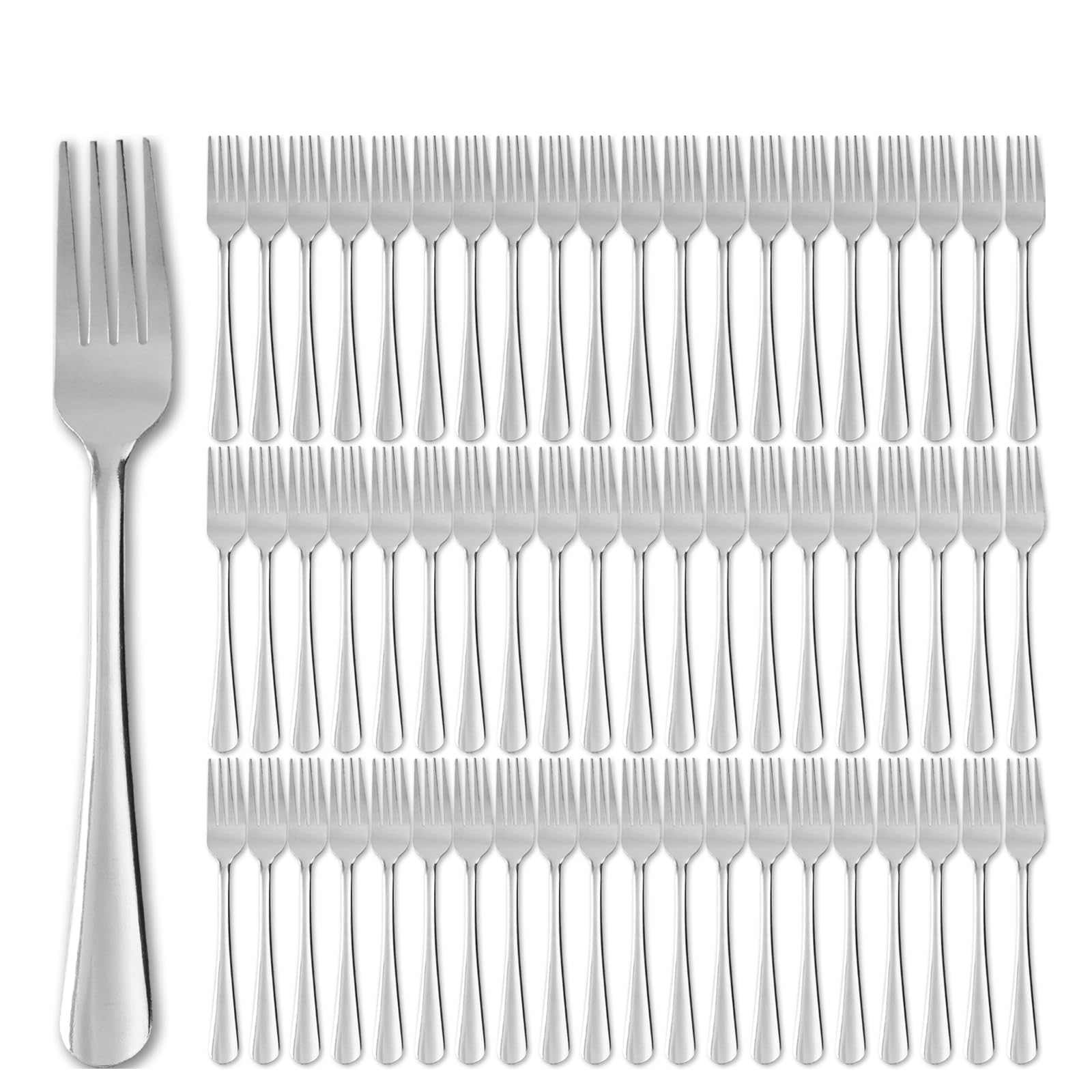 Windsor 60-Piece Set Stainless Steel Dinner Forks, Silver Forks