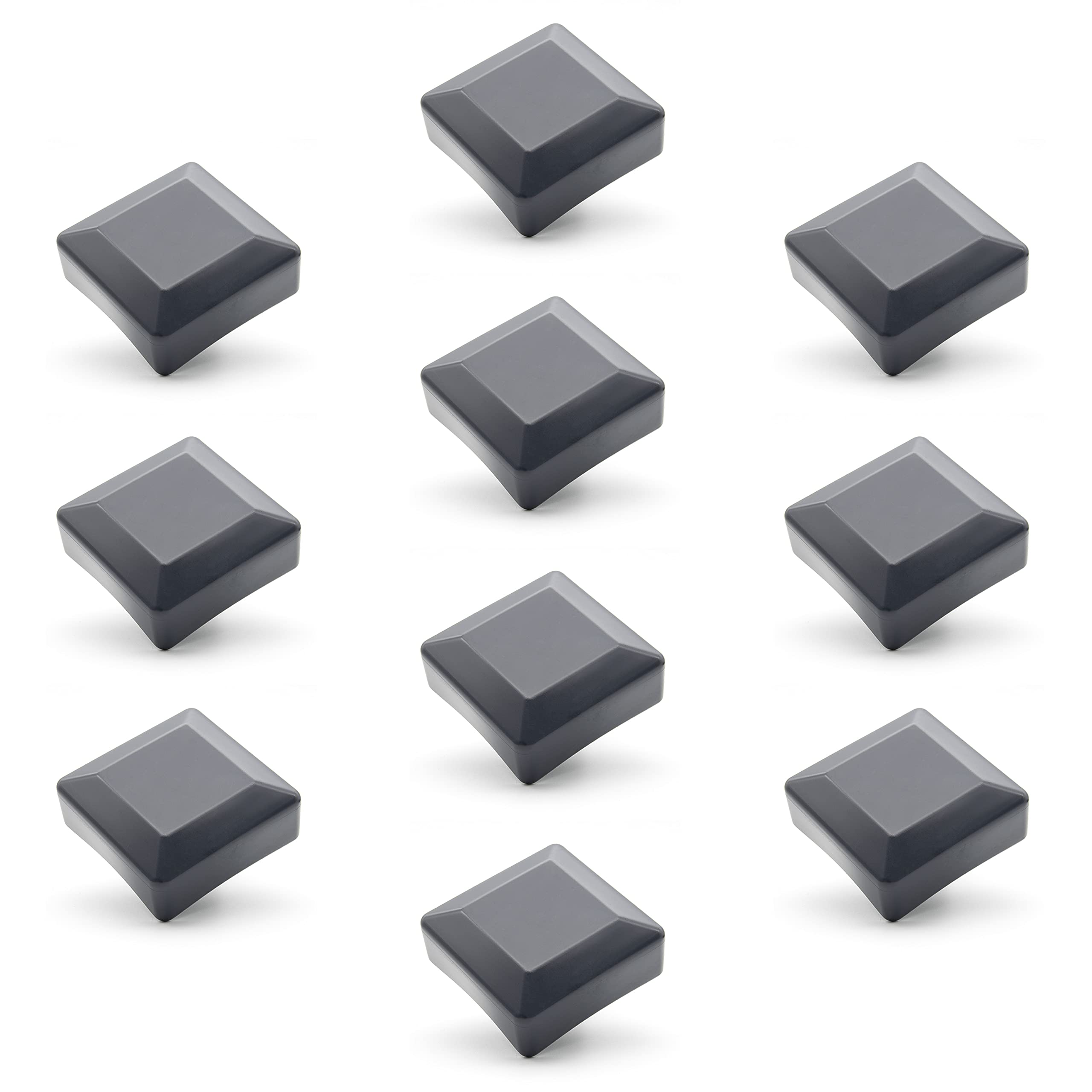 10 Tappi Per Recinzione Antracite Ø76mm - Protezione Pali Da Giardino, Piramide Rotonda - Foto 3