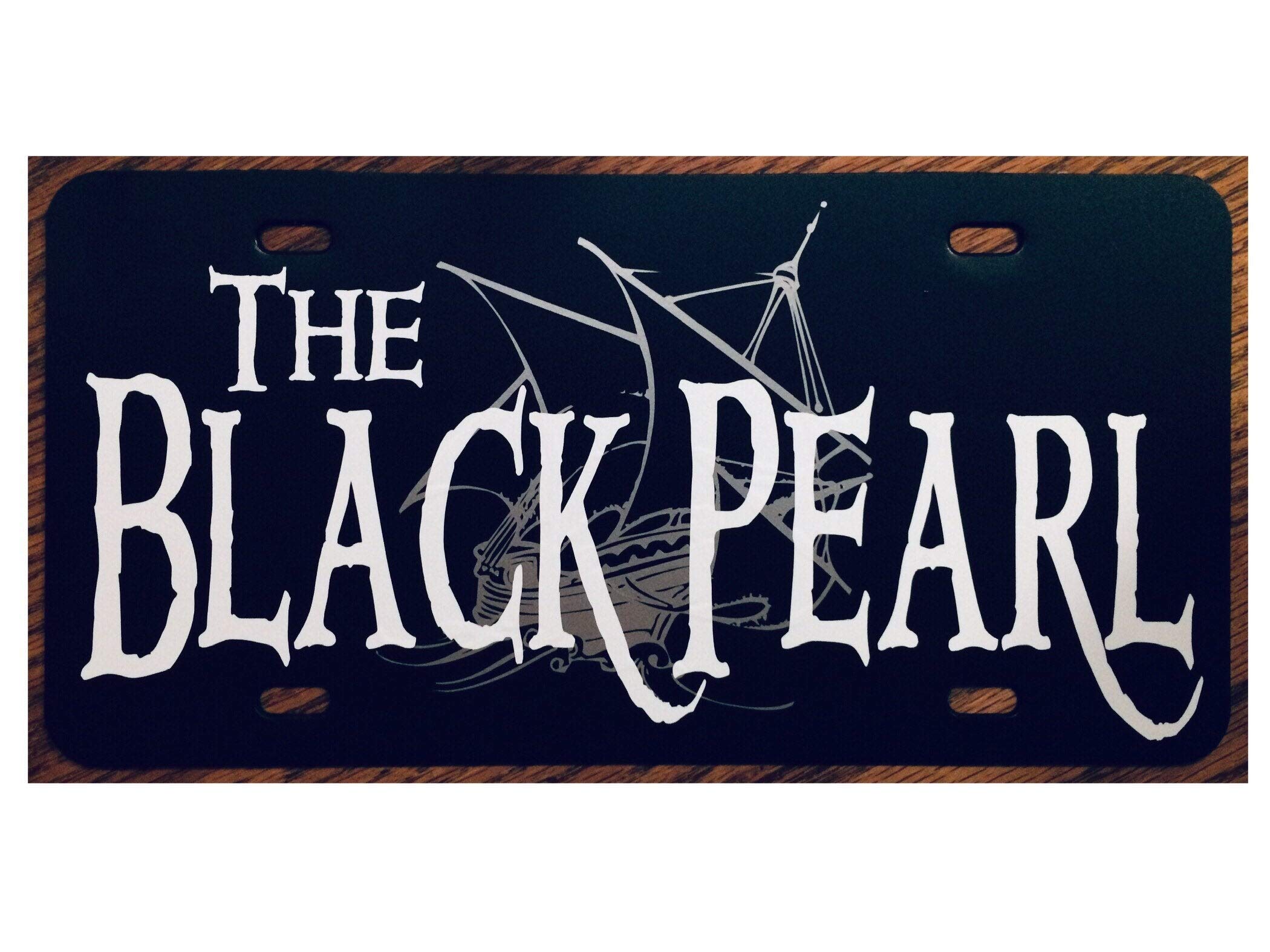 License Plate Holder Pirates of The Caribbean License Plate The Black Pearl Car Tag 12" X 6" Inch