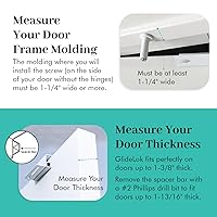 Vista 4 de GlideLok - Paquete de 2 cerraduras superiores de seguridad para niños para puertas interiores y exteriores Bloquea y desbloquea desde ambos