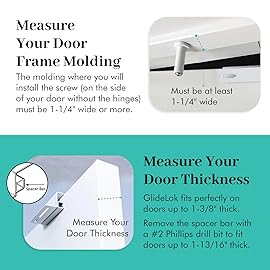 1 Pack - GlideLok Child Safety Door Top Lock | for Interior & Exterior Doors | Lock & Unlock from Both Sides | Stop Kids, Pets, Dogs & Cats from Opening Doors