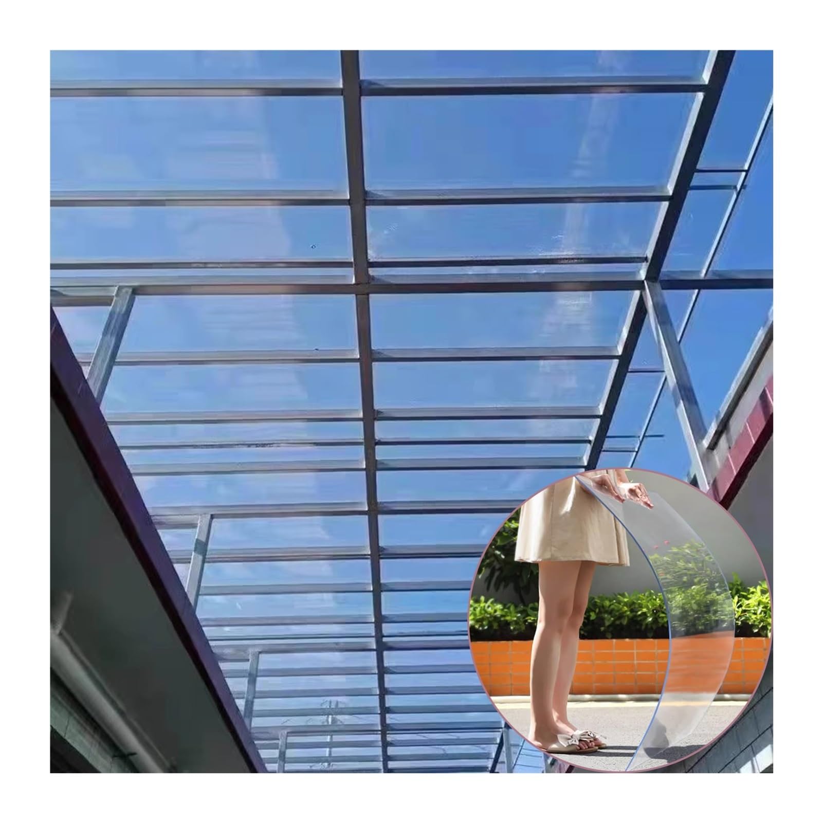 Protection UV plaque de toiture polycarbonate 1mm imperméable lumineuse