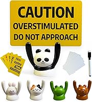 Zuvoki Funny Animal Desk Sign Set: 5 Cute Holders, 10 Humorous Office Quotes, Blank Cards & Marker - Ideal Coworker Gift