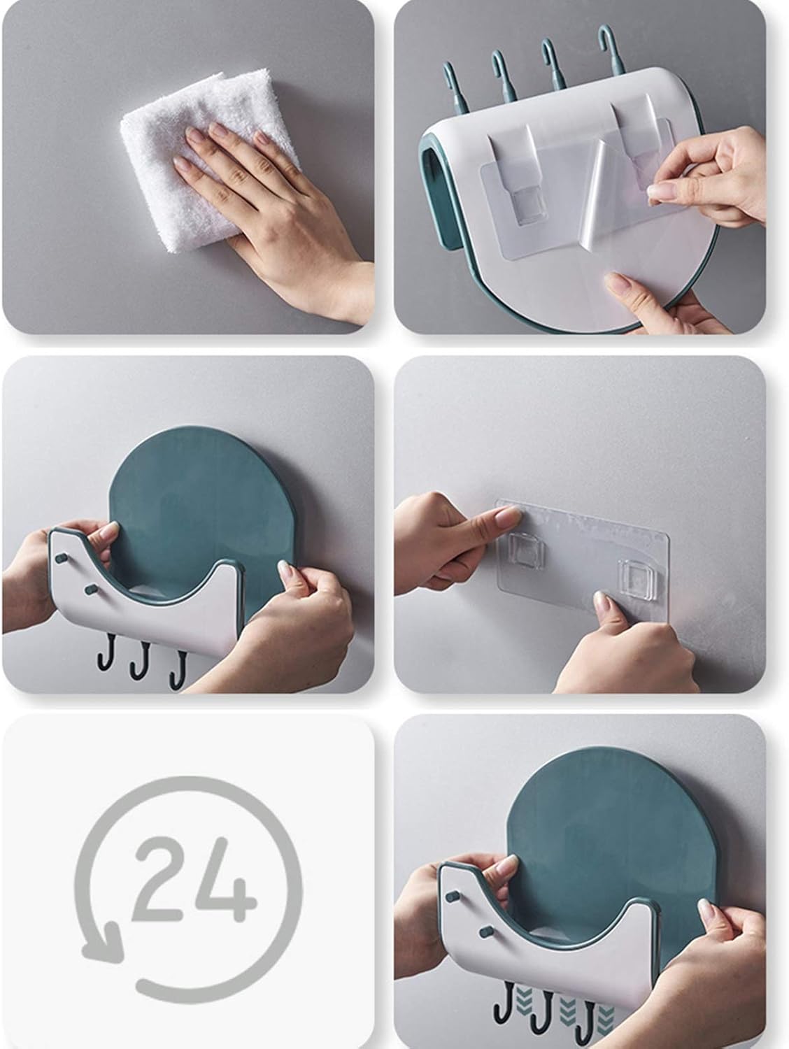 Kitchen Wall Mount Chopping Board Pot Lid Cover Holder Storage Drying Rack with Hooks Storage Holder Organizer(E)