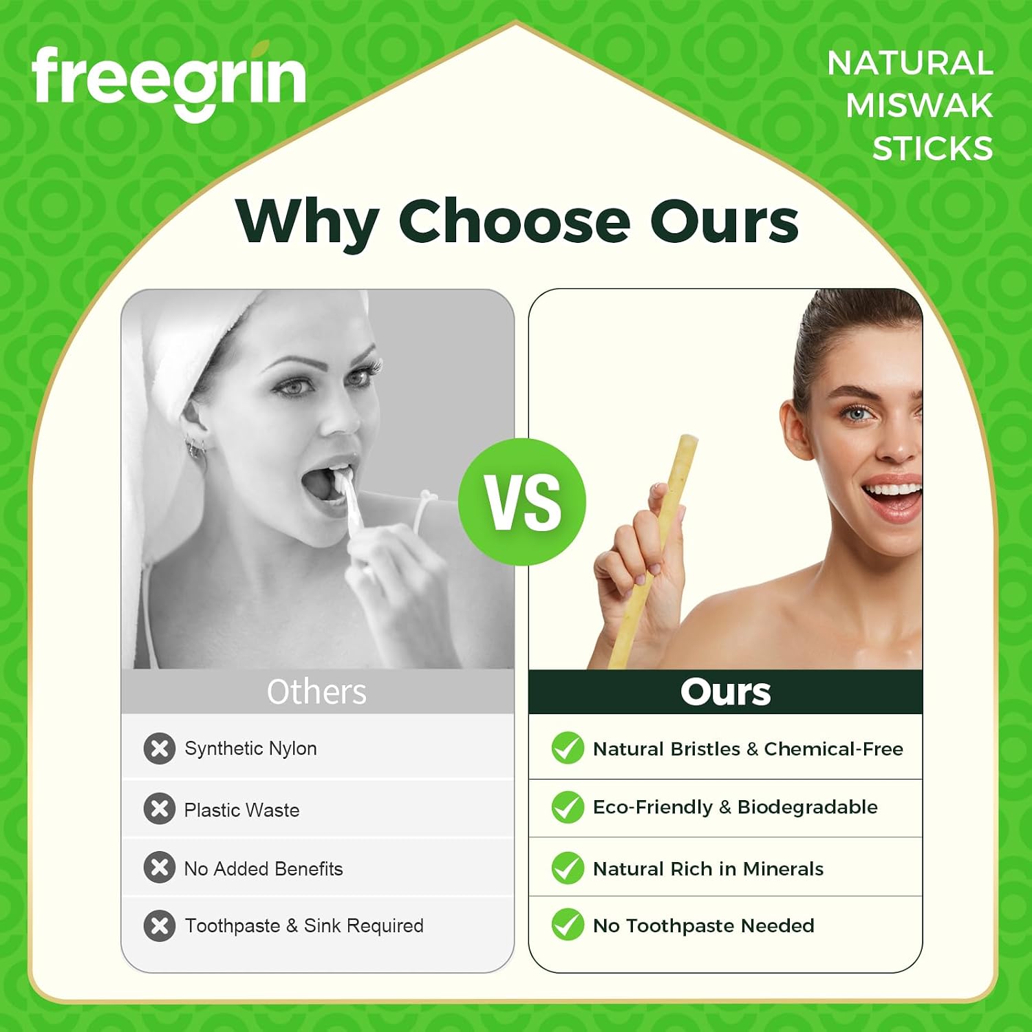 Miswak Sticks for Teeth Pack of 1 | Natural Miswak Toothbrush | Vacuum Sealed Traditional Sewak Siwak Sticks | Natural Toothbrush Stick for Healthy Teeth, Gums & Fresh Breath (Coconut Flavor-CS4) image 4