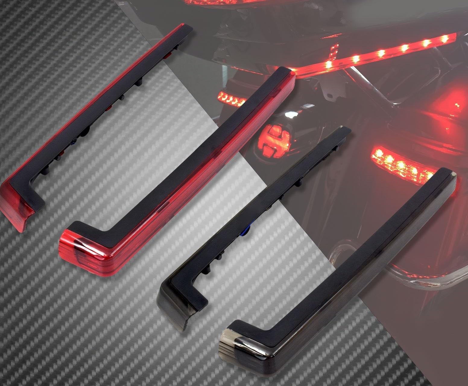 Moto Luce freno posteriore Moto Rosso/Fumo Tour Pak Pack Accento Pannello Laterale Luce Per Ha&rley Touring FLHR FLHX Per Per Road King Street Road Per Per Glide 2006-Up