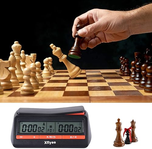 Miniatura 6 de Reloj de ajedrez digital Xflyee con temporizador de ajedrez con función de alarma digital básica reloj de ajedrez y temporizador de juego