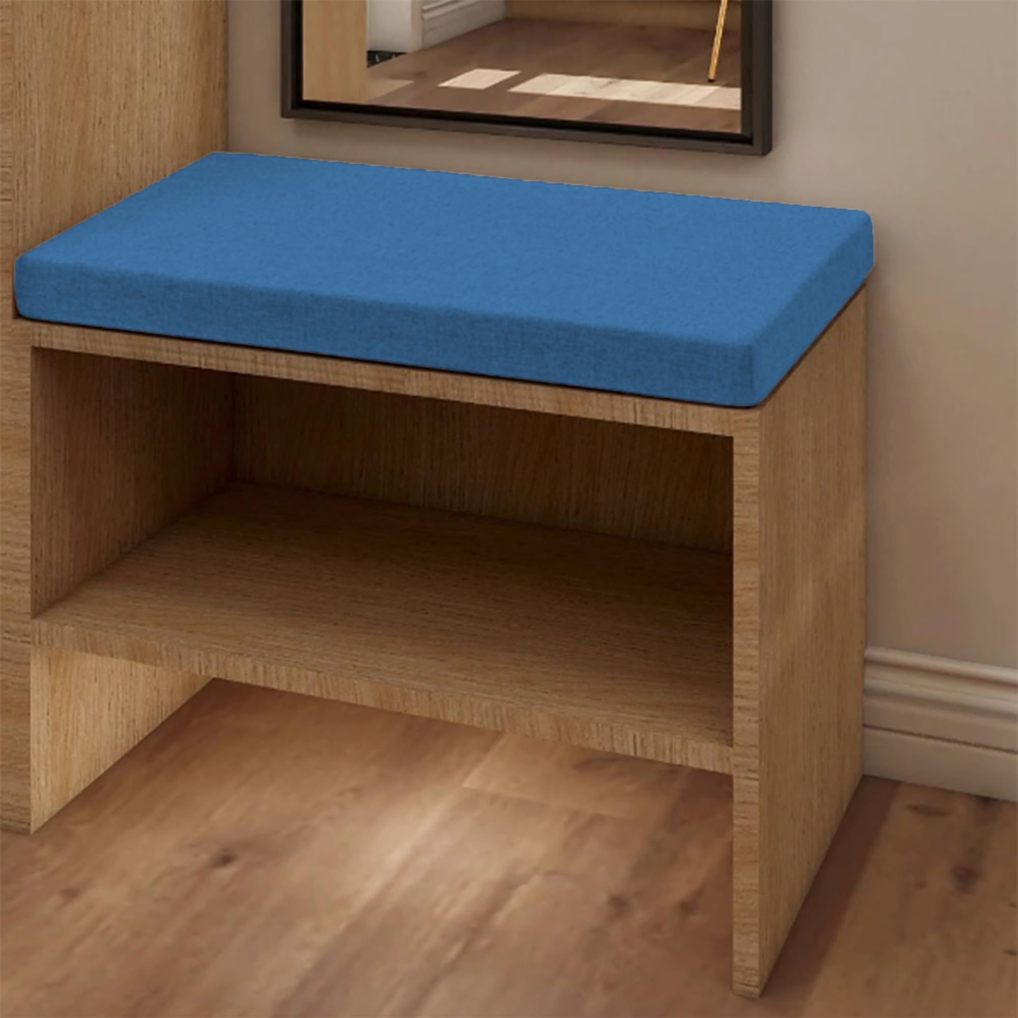 Coussin de banc bleu foncé 170x45x5 cm confortable pour banquette et terrasse