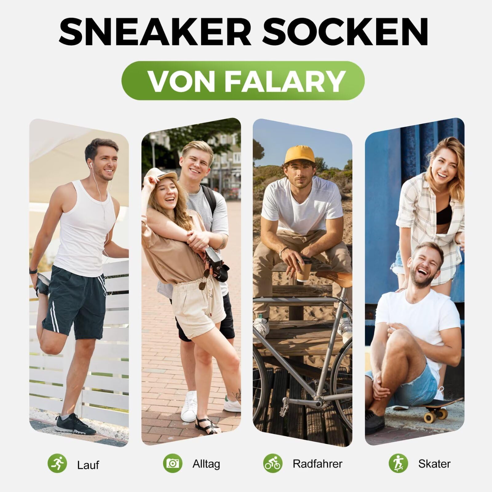 FALARY Skarpety bambusowe 6/12 par, oddychające, przeciwzapachowe, jeden rozmiar 35-50