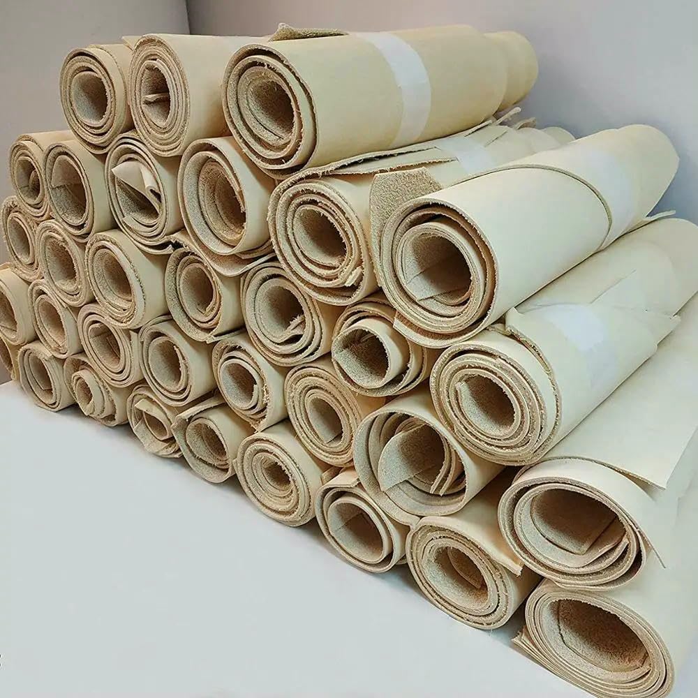 Material de Cuero de Vaca curtido Vegetal de 3,5 mm de Grosor, artesanía Artesanal, Primera Capa de Cuero de Grano Completo.
