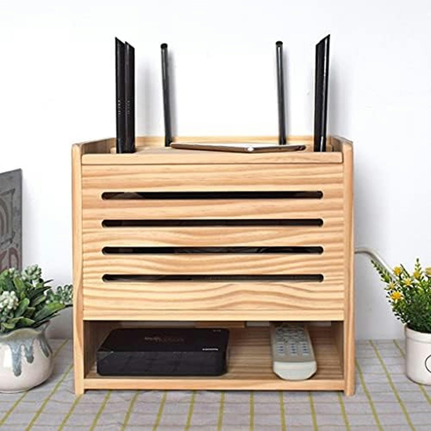 WLAN-Router-Box, Router-Regal, Router-Aufbewahrungsbox, Wandregalhalterung, Router-Halterung, Set-Top-Regalhalterung for TV-Zubehör, Router-TV-Box, Set-Top-Box