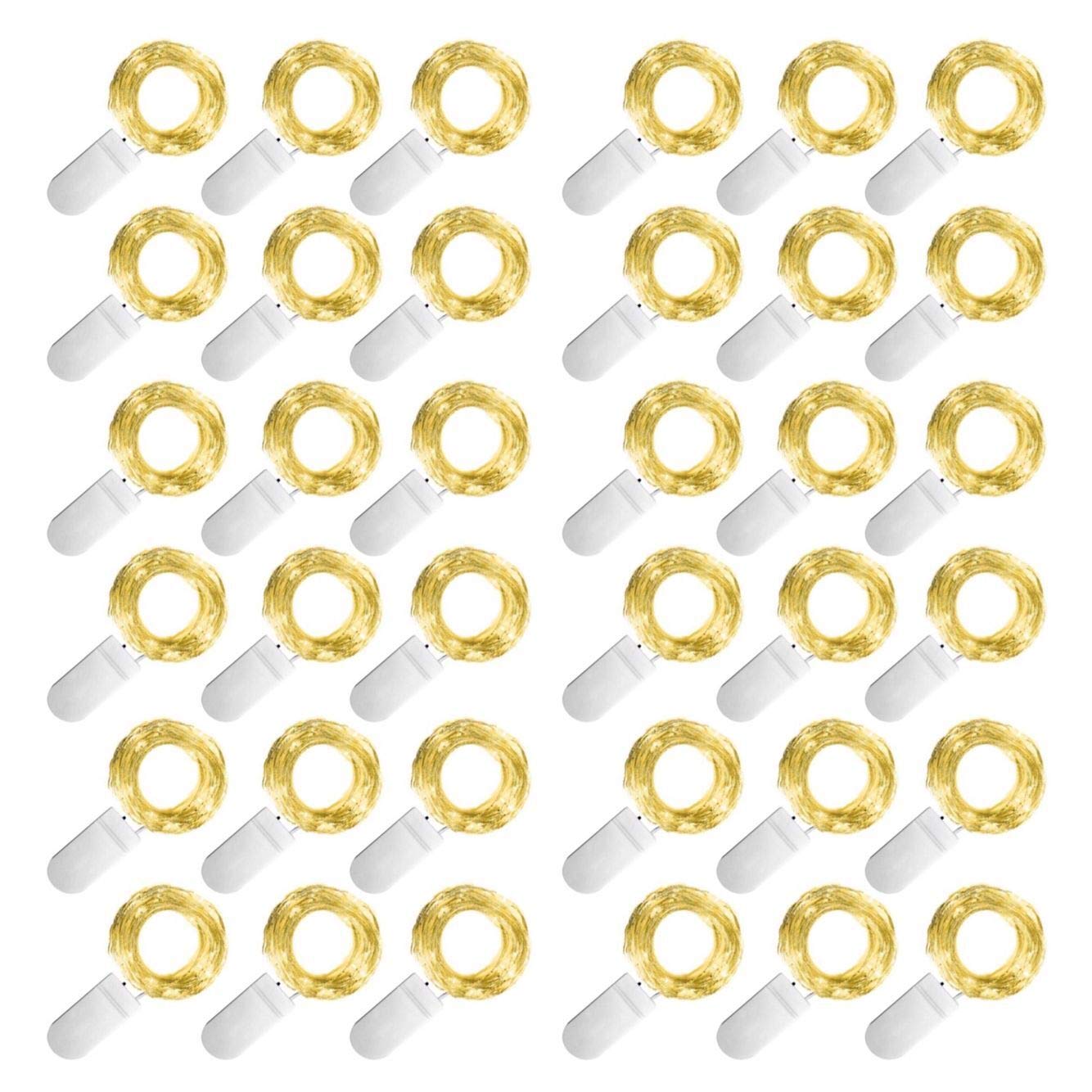 SmilingTown Starry Fairy String Lights 36 Pack 20 LED/Strand 7.2ft Firefly Copper Wire Lights Battery Powered Lights for Wedding Party Table Centerpiece Halloween Christmas Decorations (Warm White)