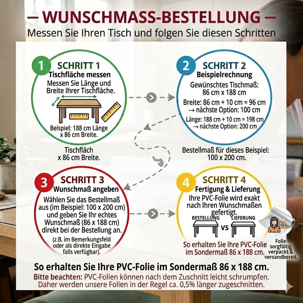 Mayda Tischfolie transparent 2 mm - Glasklar Folie Tischschutz - versch.Größen, Individuell Zuschneidbarer - Schutzfolie mit abgeschrägten Kanten für Tisch - Abwaschbare Tischdecke (B-90 x L-160 cm)
