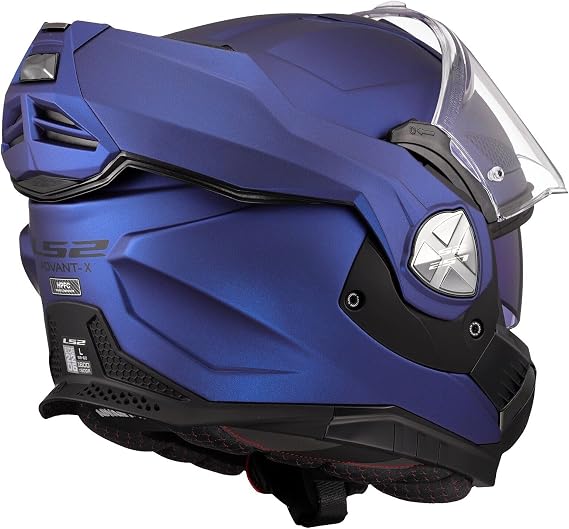 FLIP FRONT MOTORCYCLE HELMET ls2 FF901 ADVANT X MODULAR DVS ECE22.06 FULL FACE MOTORBIKE HELMET WITH DARK VISOR, MATT NAVY BLUE