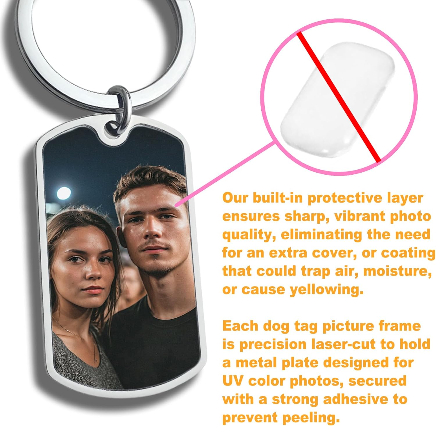 Custom Keychain with Picture Personalized Photo Keychain Gift Valentines Day for Men Boyfriend - Image 6