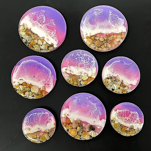 Miniatura 6 de RESINWORLD Juego de 32 cavidades de 2 pulgadas, 1.75 pulgadas, 1.5 pulgadas, 1.25 pulgadas, molde de agarre circular, molde magnético, molde redondo