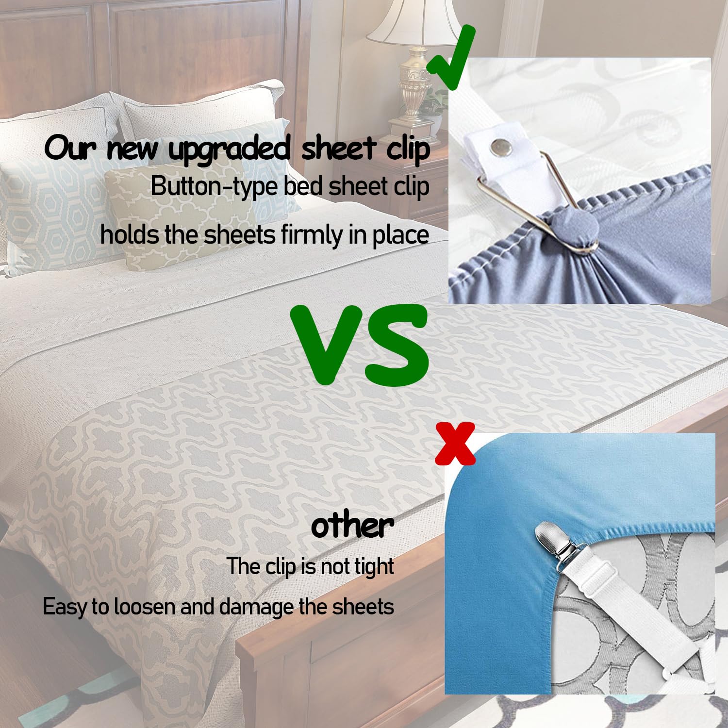 Bed Sheet Holder Straps - Keep Fitted Sheets Tight & Neat, No More ...