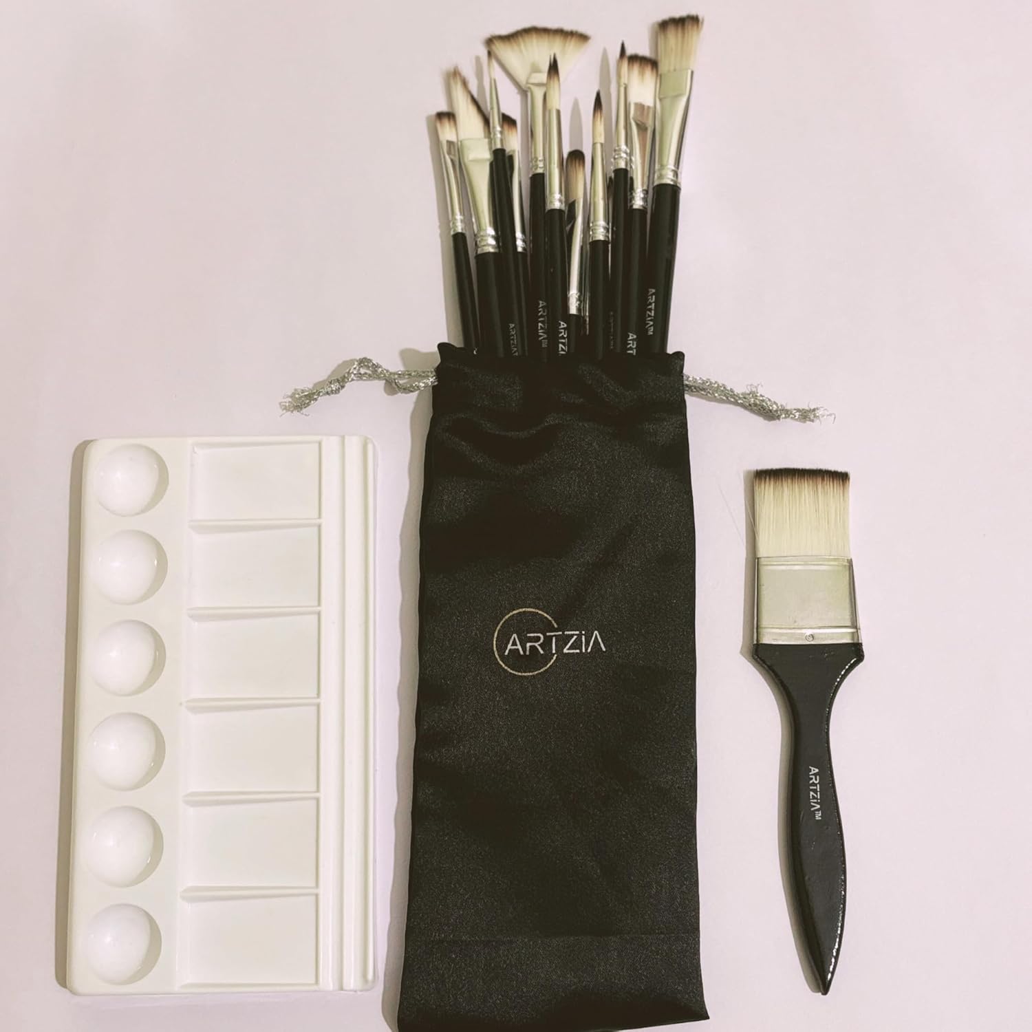 Painting Set of 14 pcs for Watercolor and Acrylic Painting Includes Paintbrushes, Palette,Dagger Brush for Students & Professional Artists