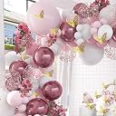 Lazybeee 117 Pcs Pink Balloon Garland Metallic Pink White Balloon Arch Kit Rose Gold Confetti Balloons for Girl Bridal Shower Birthday Party Decorations gallery image