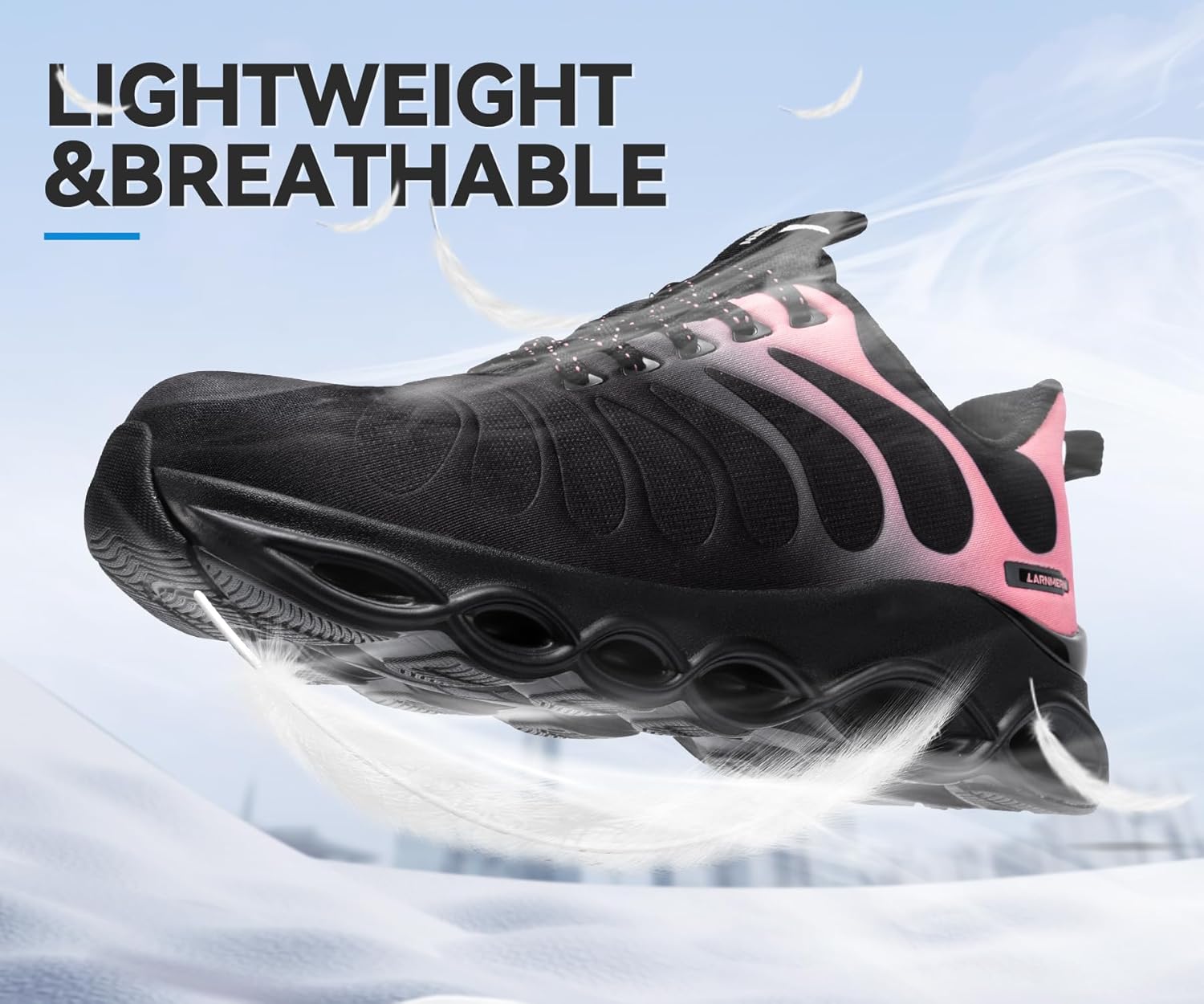 LARNMERN Steel Toe Shoes for Women Lightweight Comfortable Safety Shoes Sneakers Steel Toe Sneakers Work Colorful Breathable Fashionable Footwear - Image 6