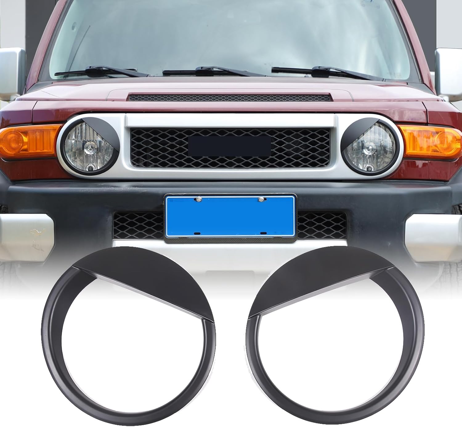 1Pair Black Headlight Eyelid Eyebrow Trim For BMW 3 Series