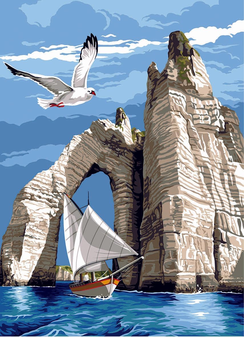 Wizardi Needlepoint Canvas for halfstitch Without Yarn Canvas The Trawlers SE929.106 Seg De Paris