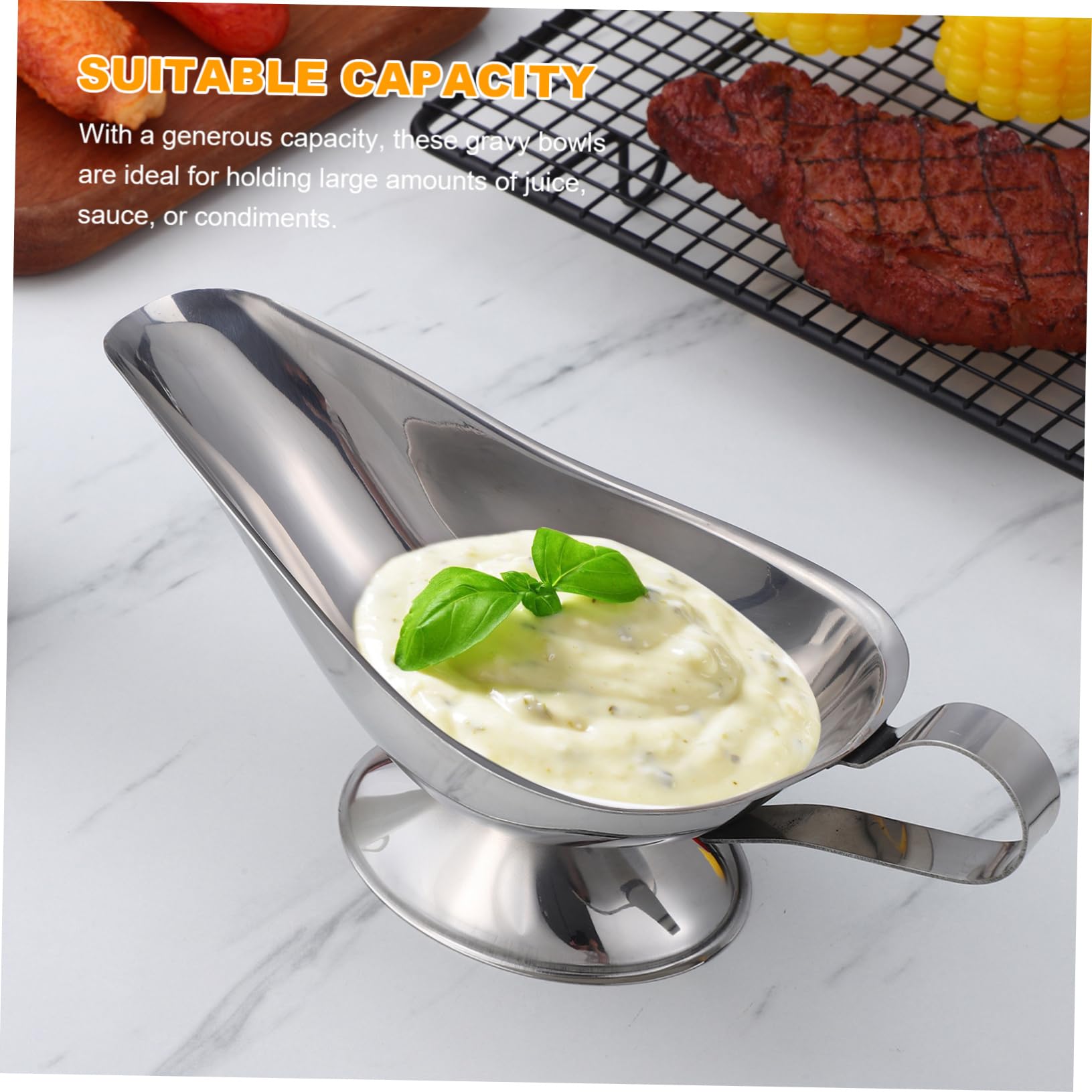 PLAFOPE 2 Piezas De Acero Inoxidable Bote De Jugo Dispensador De Salsa Tarro De Condimento Mini Jarra Para Servir Platos Salsera Bote De Salsa Cuencos De Condimentos Recipiente